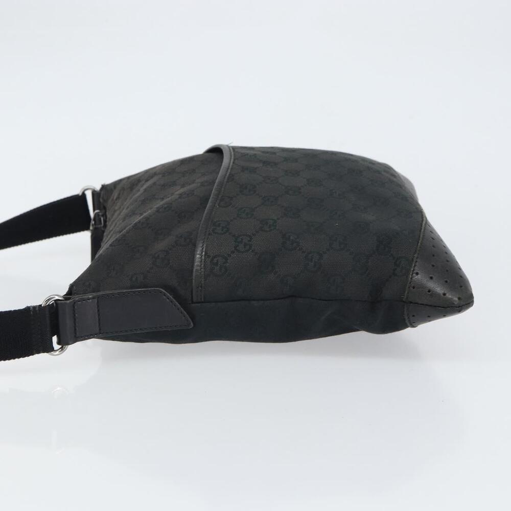 GUCCI GG Canvas Shoulder Bag Black Silver 145857 Auth 163305 - Picture 4 of 16